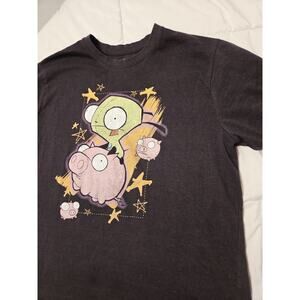 Nickelodeon Invader Zim L Gray Distressed Look Graphic T-Shirt Pig & Gir Carton